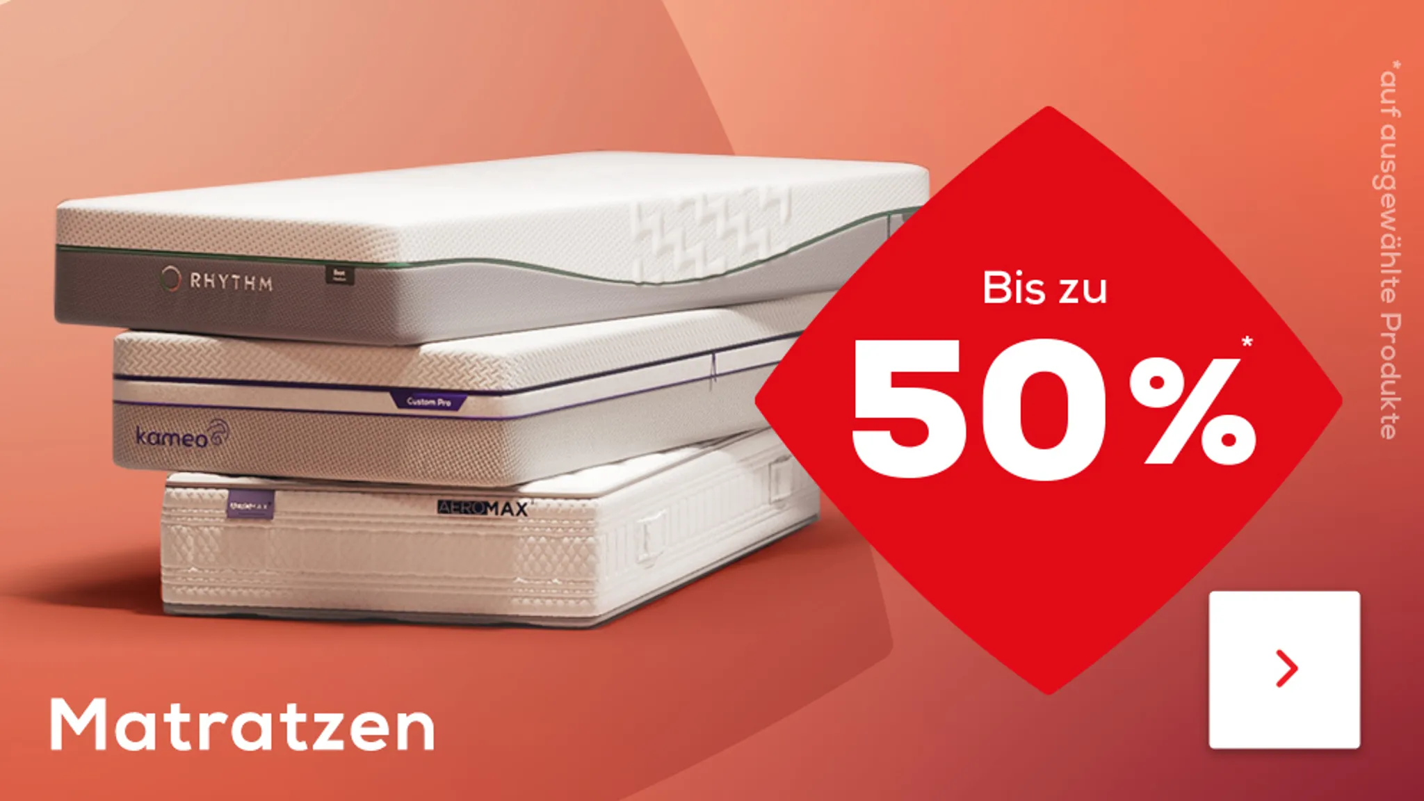 Bis zu 50% Rabatt auf Matratzen